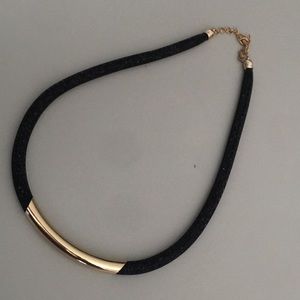 Gold-tone and black necklace